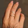 NEW BOHO BALLET MINIMALIST CNC ZIRCON WAVE RING Dazan New 18k PVD Gold Plated Stainless Steel Valentines Day ENGAGEMENT JEWELRY