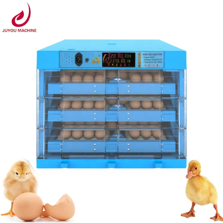 Digital Display Screen Auto Duck Goose Chicken Egg Incubator 128 192 256 Eggs for Bird Poultry