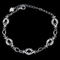 Sterling Silver 5*7mm Semi Mount Bracelet Empty Support Blank Claw Setting S925 Base Holder Without Center Stone for Inlay DIY
