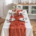 Custom Gauze Table Runner Wrinkled Design Soft Gauze Cheesecloth Table Runner for Wedding