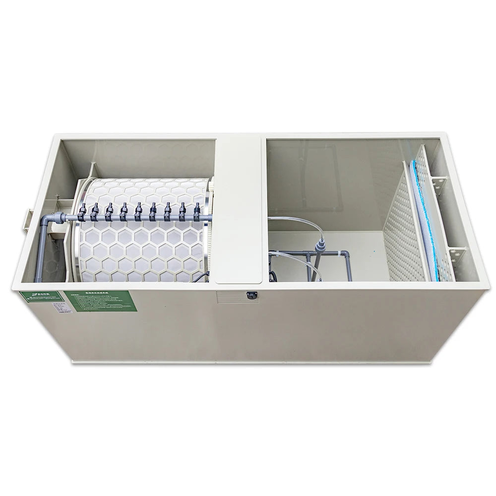 QihangRAS Fully Automatic Koi Pond Filtration Equipment YCM-05 20430 Gallon Rotary Drum Filter for Fish Pond Water Filter System