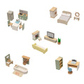 Attractive Design Wooden Pretend Play Toys Small Furniture Set Kids Role Playing Toy Montessori Dollhouse Simulation Fun
