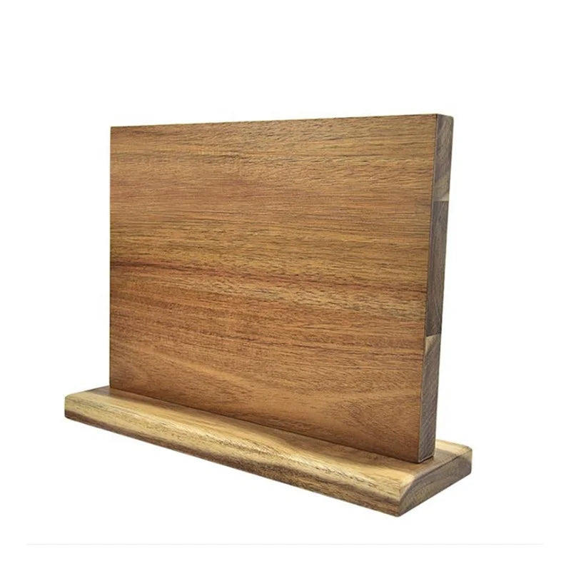 Double Sided Magnetic Tool Holder Vertical Non-Drilling Wooden Storage Frame with Roll Bag Kitchen Knife Rack