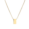 Fashion Laser Logo Name Geometric Square DIY Geometric Cuboid Stainless Steel Pendant Clavicle Chain Necklace