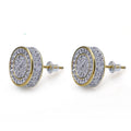 Retro Trendy Earrings for Men in Hip-hop Rap Round Compass with Zircon Inlaid Earrings