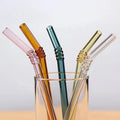 Reusable Glass Straws  Colorful Drinking Straw Eco-friendly High Borosilicate Glass Straw Glass Tube Party Favors Bar Drinkware