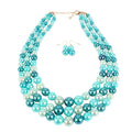 T10020 Fashion Multi Layer Pearls Jewelry Set Women Pearls Choker Necklace Earrings Set European and American Jewelry Wholesale
