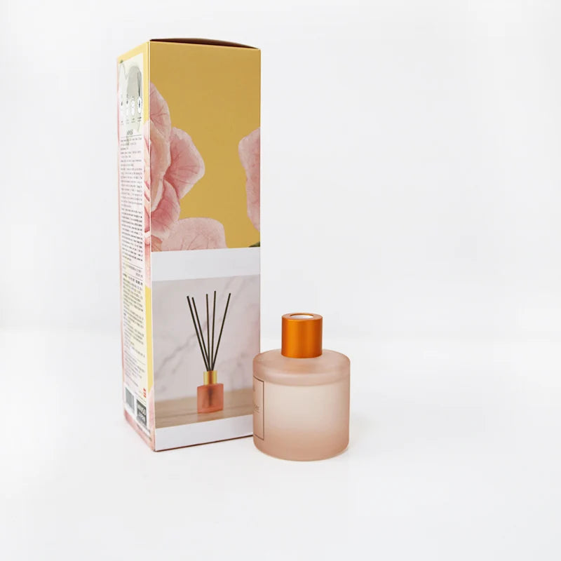Ready to Ship Round Amber Colored Diffuser Bottle 4.5 oz Reed Diffuser Jars with Caps and Box
