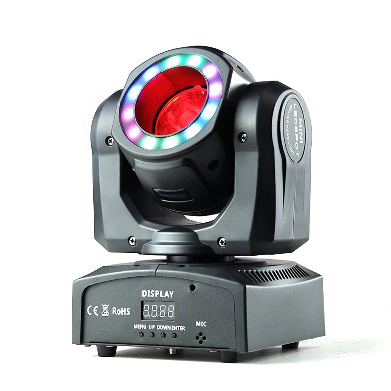 Mini 60W LED Spot Moving Head DJ Light RGBW 4in1 Super Bright Spot for DJ Disco Stage DMX512 Control Green Red Blue Halo Effect