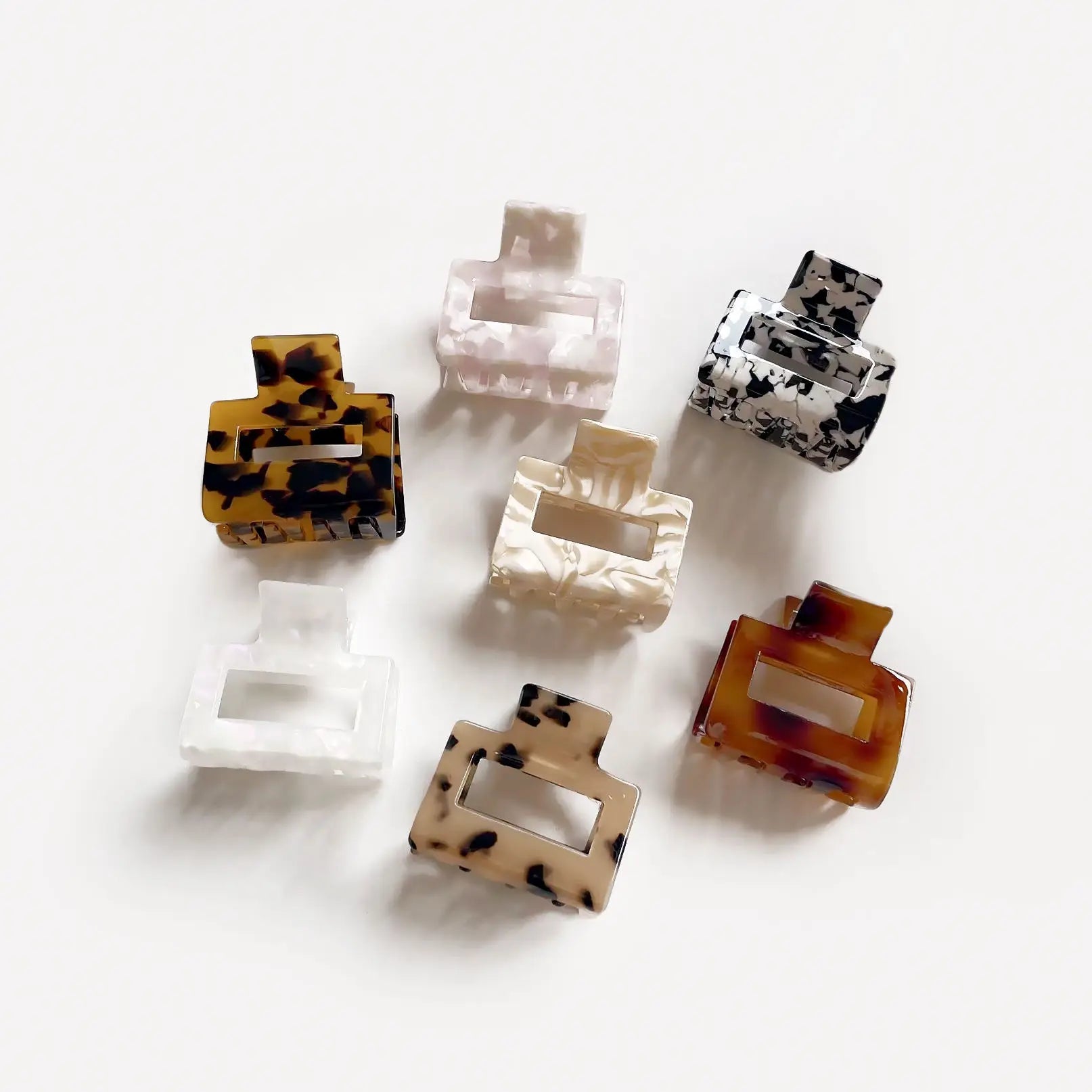 Small Acetate Tortoise Shell Glossy Haarklammer Hair Clip Claws 5CM Square Transparent Shark Hair Clip Medium Claw Clip for Girl