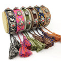 30pcs Handmade Tassel String Wristband Vintage Friendship Bracelet Adjustable Embroidery Braided Bracelet Rivet Rope Bangle MegaBDM