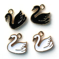 100pcs Swan Birds Animal Metal Enamel Charms Pendants for Earrings Necklace Keychain Accessories Jewelry Making Supplies