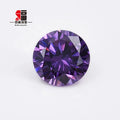 Baifu 8mm Amethyst Cubic Zirconia Round Brilliant Cut 5A Quality Wholesale