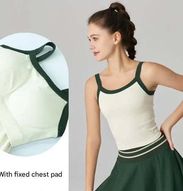 Wholesale Women's Sports Cropped Tank Tops Crop Rib-Knit Camisole Square Collar Casual Thin Straps Gym Fitness Tank Top Women