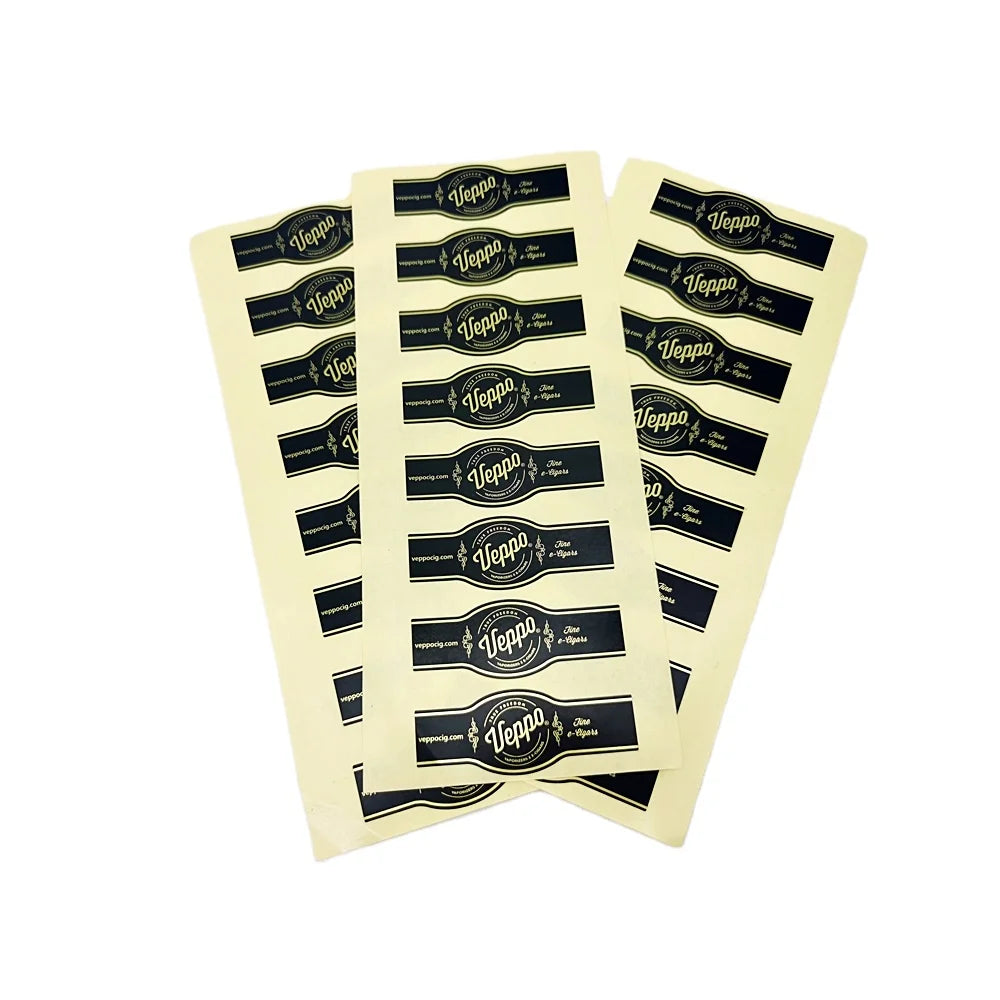 Custom Art Paper Gold Foil Logo Cigar Label Packaging Cigar Band Sticker Cigar Labels