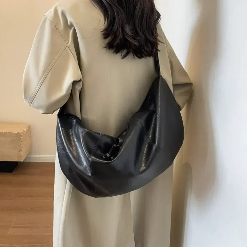 Retro Small Leather Underarm Crossbody Bags for Women 2025 Winter  Female Hobo Bag Fashion Shoulder Bag Handbags