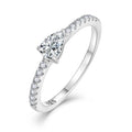 YILUN Sterling Silver Pear-Shaped Solitaire CZ Engagement Ring