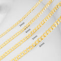 Wholesale 3mm 4mm 5mm 6mm Minimalism 925 Sterling Silver Gold Plating Curb Chain Necklace for Women