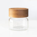 Luxury Eco-friendly Custom Size Logo 50ml 60ml 75ml 2oz Acacia Wood Cosmetic Refined Oil Spices Glass Jar with Wooden Cap