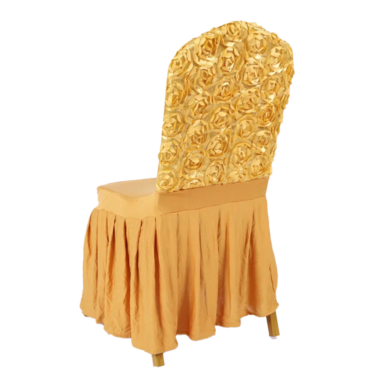 2023 New Custom Stretch Chair Slipcovers Polyester Skirt Chair Covers for Banquet