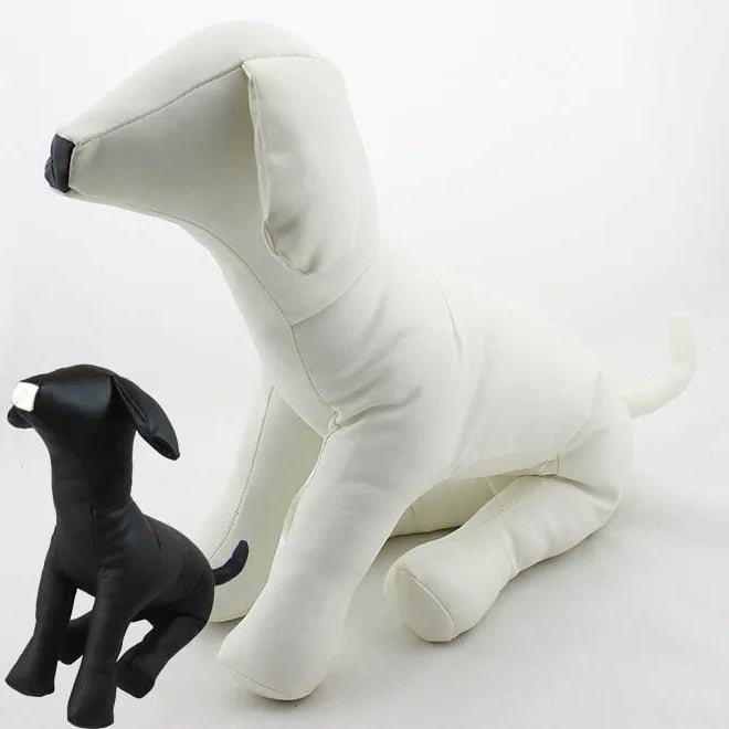 Wholesale Large Medium Small Leather Dog Model in Sitting & Standing Position Classic Style Pet Model Props for Winter Seasons