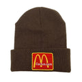 Unisex 100% Wool Solid Color Knit Winter Beanie Hats Customize Adult Brown with Appliques Logo 3D Embroidery
