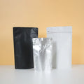 Matte Black Aluminum Foil Stand Pouch Coffee Packaging Zipper Lock with Air Valve and Mylar Storage Food Bag Printing