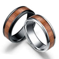 Trendy Non Tarnish 8MM Silver Plated Stainless Steel Wood Grain Band Rings Jewelry for Men