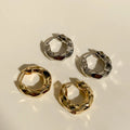 Fashion Ins Style Simple Versatile Circle Earrings / Pendientes Niche Design Metal Texture Cool Earrings Fine Jewelry