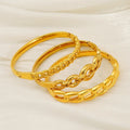 Wholesale Fashion High Quality 18K Gold Plated Waterproof Stainless Steel Bangle Trendy Chunky Geometric Bangles for Women