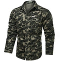 New Arrival Men's Cotton Casual Cargo Shirt Long Sleeve Button Down Outdoor Camouflage Autumn Eco-Friendly Woven