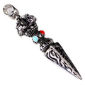 Wholesale S925 Silver Plated Diamond Demon Subduing Pestle Buddhist Beads Personalized Tibetan Silver Pendant Necklace