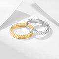 Anillos De Plata Simple Personality 925 Sterling Silver Plain Gold Plated Stripe Ring for Women Men