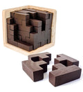 Wooden Brain Teaser Puzzle Cube Wooden Puzzles T-Shaped Jigsaw Logic Puzzle Educational Toy for Kids and Adults