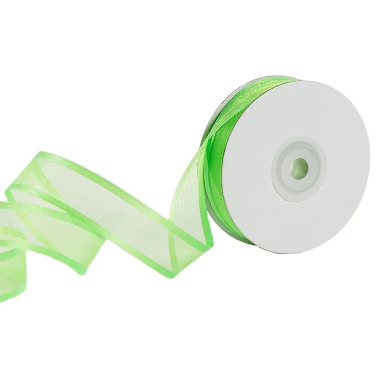 Customized Eco-Friendly 100% Nylon Woven Satin Edge Organza Ribbon Double Face Style for Decorations Factory Wholesale