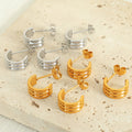 New Minimalist 18k Gold Plated 316L Stainless Steel C Shape Earrings Non Tarnish Women Earrings Jewelry