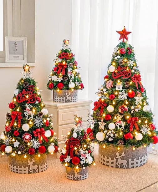 Pine Artificial Holiday Prelit Christmas Tree with Lights Pinecones Branch Stand