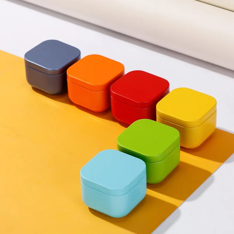 Customized 54*54*42mm 2oz Mini Small Tin Metal Empty Square Tinplate Candle Jars