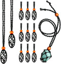 Natural Stone Crystal Jewelry Accessories Net Necklace Original Stone Woven Net Retro Net Pendant Adjustable Rope Necklaces