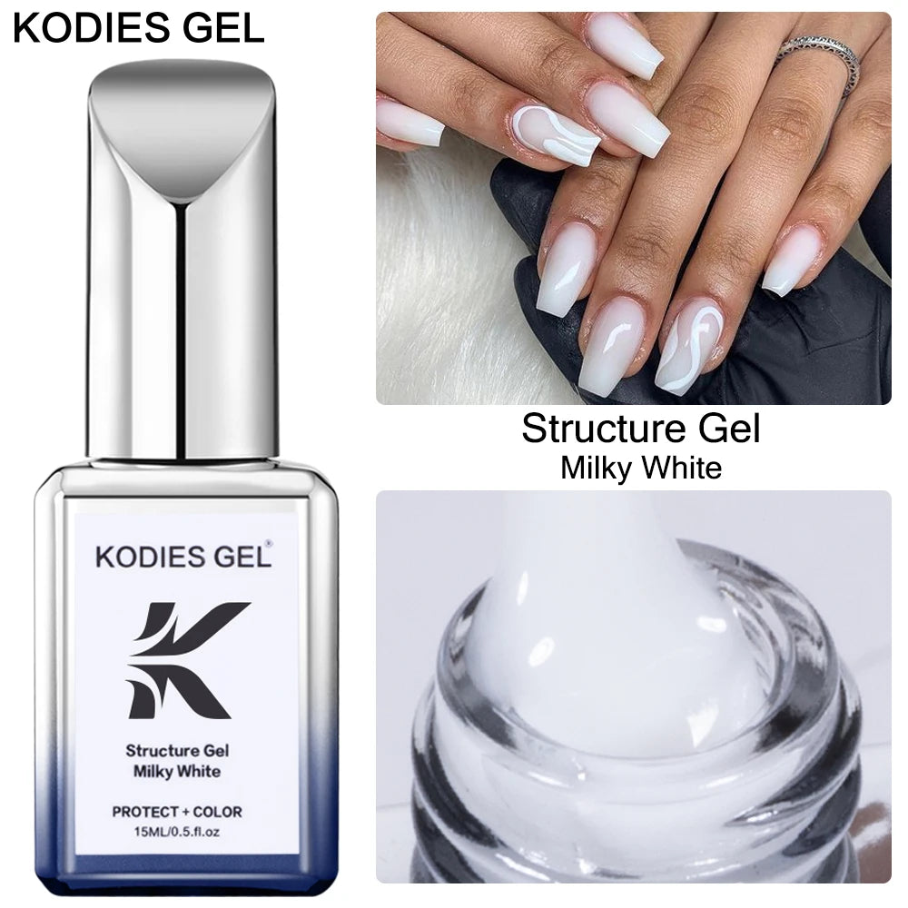 KODIES Factory Supply Structure Gel Primer Milky White Rubber Base Coat for Nail Polish Natural French Manicure OEM Available MegaBDM