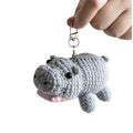 Handmade Yarn Crochet Keychain Animal Moo Deng Plush Hippo Wool Knitted Doll Amigurumi Crocheted Toys Charm Gifts Hippo Keychain