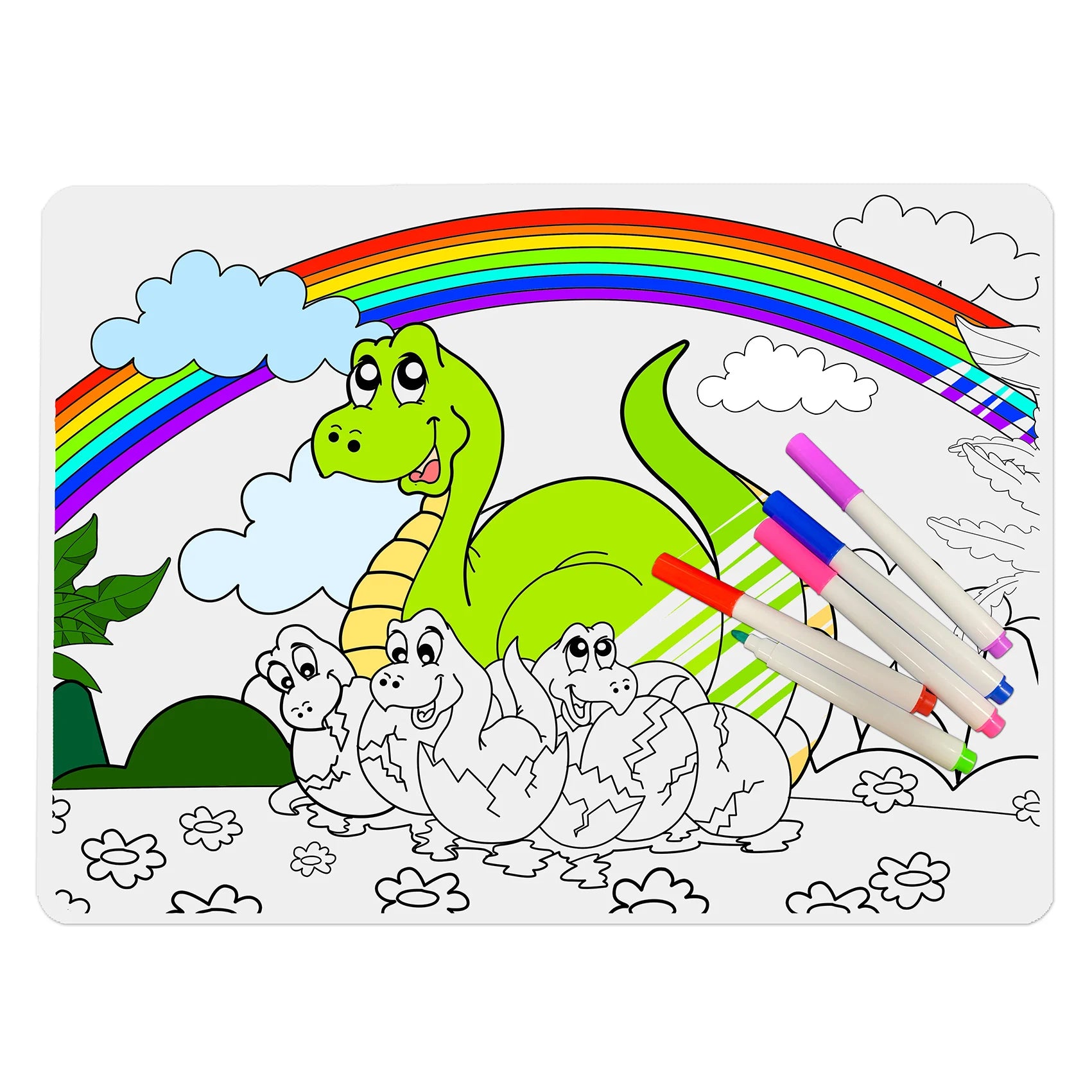 Hot Sale Coloring Mat Silicone Placemat Reusable Baby Learning Partner Inspiring Creativity