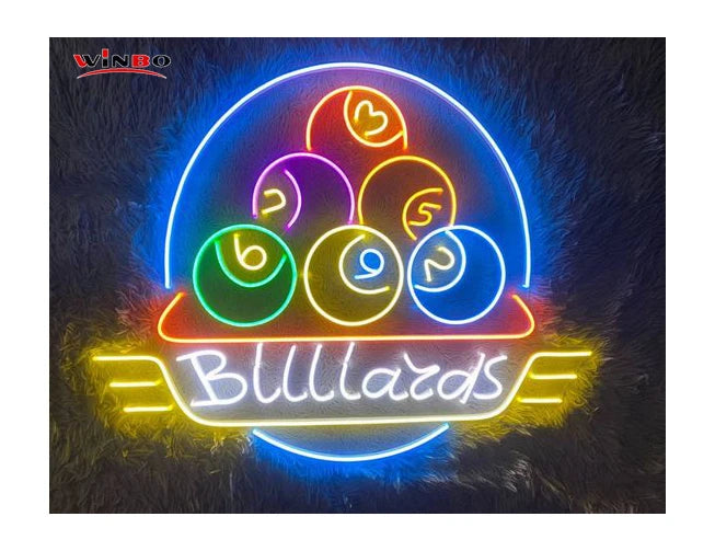 Winbo Dropshipping Custom Led Light Neon Sign Custom Name Logo Room Home Decor Free Design Billiards Neon Sign Electronic Signs