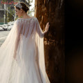 YouLaPan VG47 Wholesale Long Bridal Shawl Wedding Jackets Wrap Decorated With Crystal Rhinestones Chain Women Party Cape Shawl