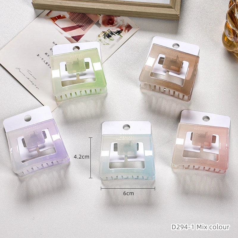 Hawaii Girl's Hair Accessories Display Cards with Sweet Gradient Hair Claw Clip Plastic Barcode Hair Clips
