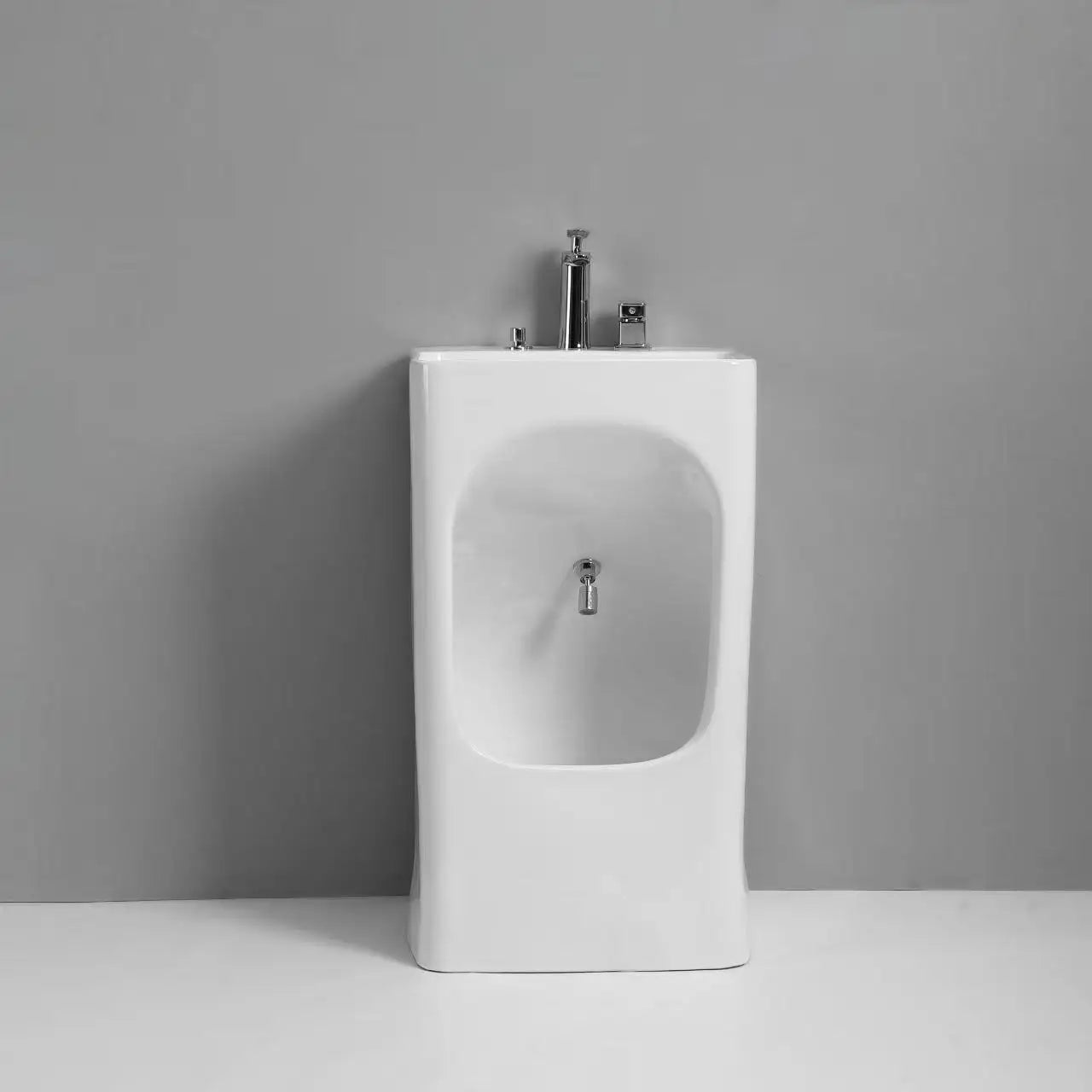 Factory Wholesale Bathroom Pedestal Sink Free Standing Square Hand and Foot Washing Sink Muslim Wudu Foot Basin