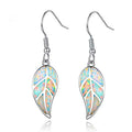 Colored Opal Leaf 925 Sterling Silver Drop Earrings for Women
