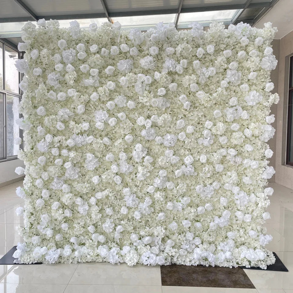 White Flower Wall Background Artificial Flowers Wall Wedding Decoration Hotel Scenery Decoration Cloth Bottom Flower Wall