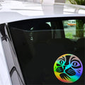 Round Cat Face Car Laser Sticker Vinyl Decal Car Truck Bumper Window Laptop Sticker Decor Gift Die Cut Decal Laptop Window Glass