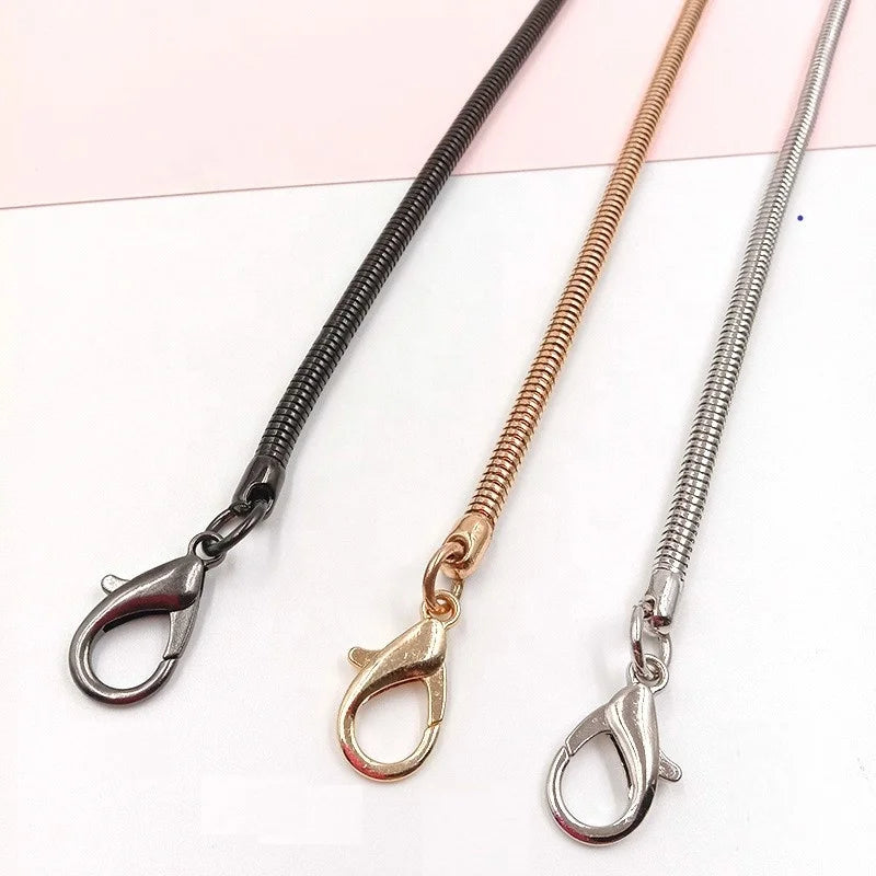 Factory Fashion Gold Bag Accessories Chain Shoulder Strap Iron Handle Metal Bag Chains With Lobster Clasps Snap Hook